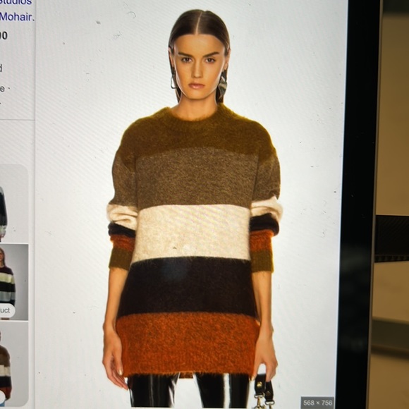 Acne Multicolor Striped Crew Neck Sweater - Picture 1 of 6